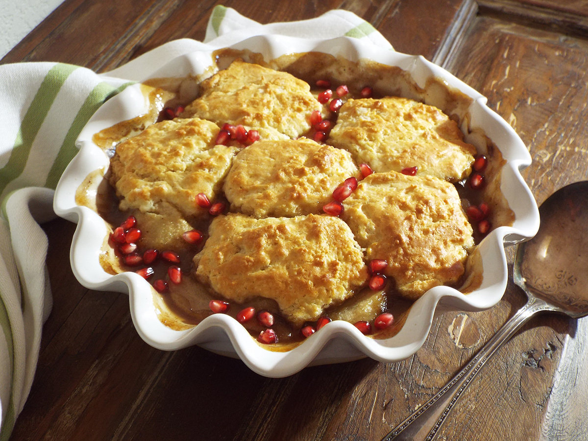 Pear and Pomegranate Cobbler