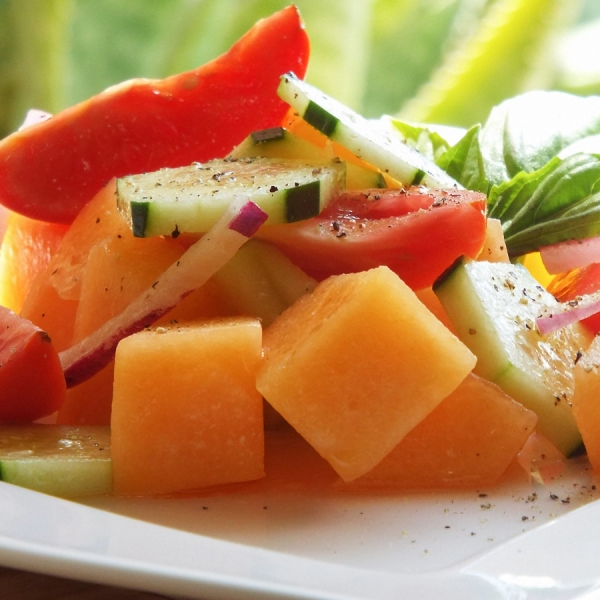 Cantaloupe and Tomato Salad with a Light Vinaigrette recipe