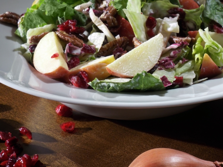 Romaine and Radicchio Salad with Apples and Dried Cranberries recipe