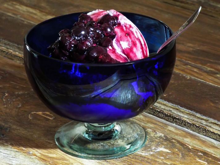 Waffles with Blueberry Sauce