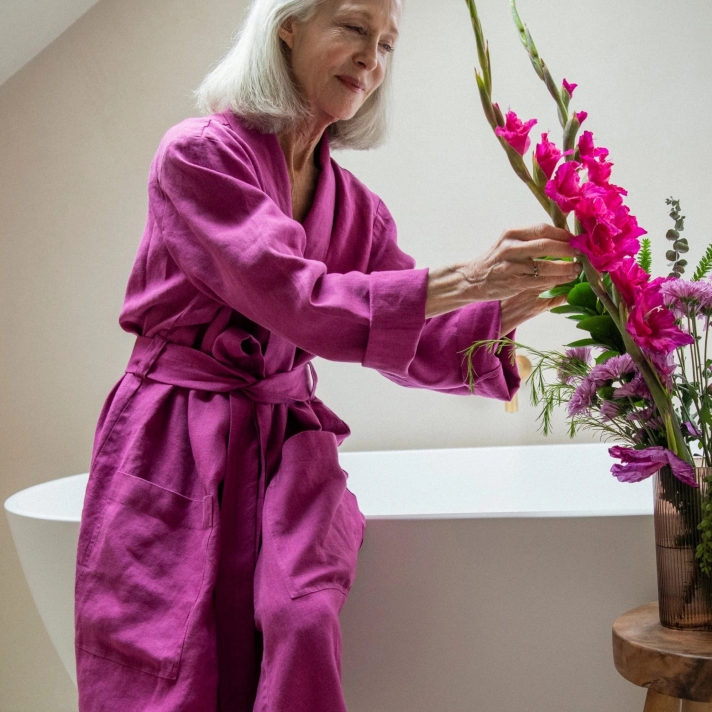 Orkney linen bathrobe