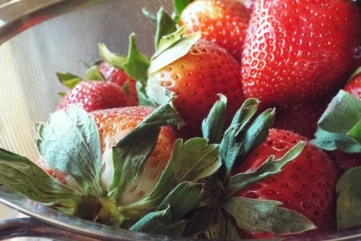 Fresh strawberries for compote